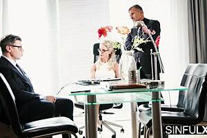 karina king from hr bends over office desk for george uhl's deep cock pounding