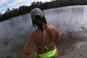 Busty Diamond Fucked Hard After Fishing In Public!