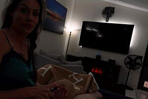 sharing bed with sexy coco vandi stepmom leads to moaning cfnm handjob