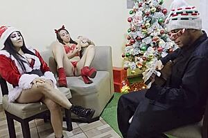 big-assed stepmom and big-titted stepdaughter masturbate singing christmas carols