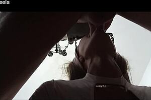 milf sneaks quick blowjob huge cock explodes cum in glasses mouth