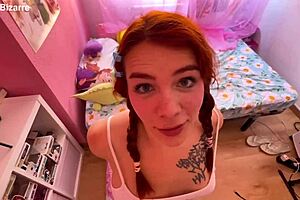 YOUNG TRANS GIRL GAGS ON MONSTER COCK DEEPTHROAT FACIAL