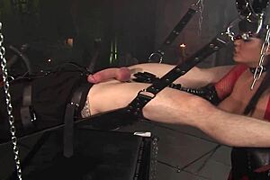 Jasmine Black mounts her BDSM slave's cock riding hard till orgasm