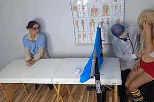 madura takes half-sister to kinky gyno for pussy exam and creampie surprise?