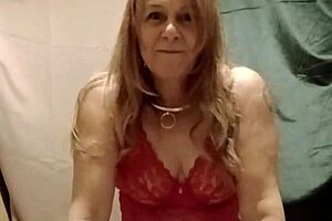 omg this slave milf in red body flashing stockings solo 🔥😈