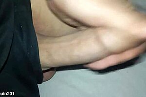 Novinho flaunts his huge cock close-up