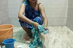 Stepmom Screams As Stepsons Cock Fills Her While She Cleans Clothes!