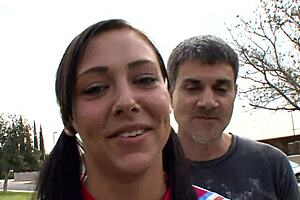 stockings heels brunette 18 teen bent over doggystyle deepthroat anal finger gaping bed fuck