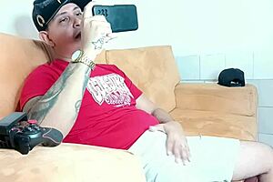 Home to horny stepson stroking cock i milk him dry