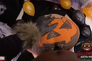 agatha brazilian milf mama fucks bbc in halloween jack olantern