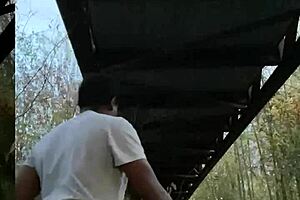 black monster cock fucks milf pussy outdoors to moaning orgasm cumshot quickie