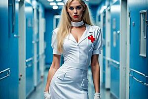 sandy's nurse betty bulge milf cosplay sci-fi pmv parody rocks hospital!