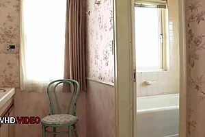 Sultry Asian Brunette's Small Tits Bounce In JAV Blowjob Fantasy Scenes