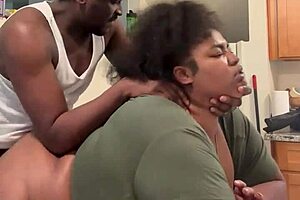 milf kitchen quickie with monster black cock cumming in wet pussy pt3