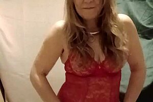 omg this slave milf in red body flashing stockings solo 🔥😈