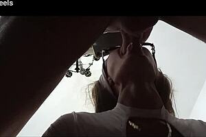 milf sneaks quick blowjob huge cock explodes cum in glasses mouth