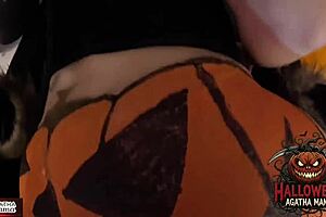 agatha brazilian milf mama fucks bbc in halloween jack olantern