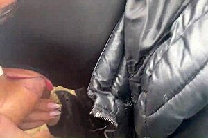 Tall curvy latina milf drops to knees for risky outdoor deepthroat and swallows cum