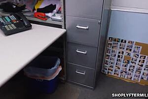 violet monroe trades glasses for deep office suck on officer mike's prick