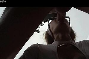 milf sneaks quick blowjob huge cock explodes cum in glasses mouth