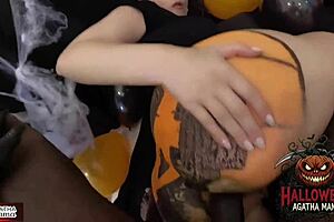 agatha brazilian milf mama fucks bbc in halloween jack olantern