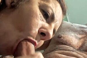 Teresa seduces from bathroom to bed cums twice on Jones' cock