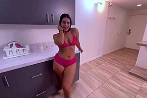 Big ass Latina MILF rides repairman's cock machine