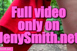 hot milf jeny smit teases anal dildo deep in woods outdoors