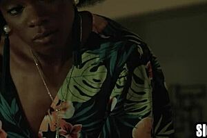 two horny black lesbians kira noir noemie bilas kiss then finger pussies hard