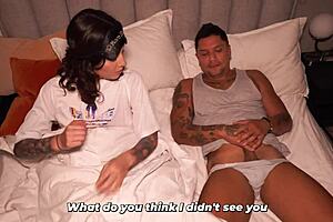 wife catch me jerkin n ride cock