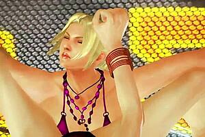 nina endures another pounding from the dominant mature latina woman in fantasy lezdom fight