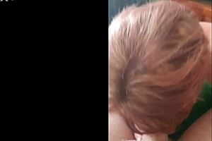 master puts his bitch through deepthroat practice to unload right in her neck