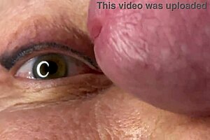 Mature Lady Eyes Covered In Huge Face Cumshot Load
