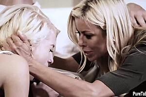 weird stepson bangs milf stepmom and her teen daughter in taboo threesome reality