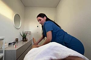 nurse massage turns into wild cum explosion!
