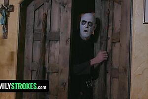 addams family porn parody! creepy step sis step mom orgy halloween familystrokes special!