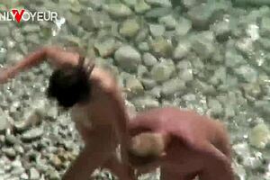 Public Beach Voyeur Catches Couple's Passionate Doggy Wife Banging Right in Open Sand!