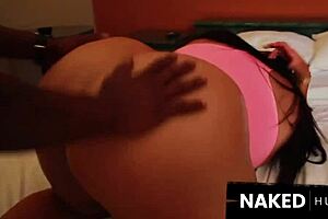 Big Dominican oiled ass bounces on monster black cock deep