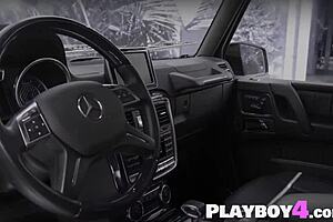 huge tits latina milf stripping lingerie with hot friends washing car you watching?