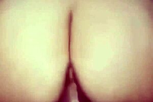 latina milf bounces huge dildo on her fat ass