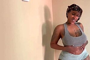 big booty ebony milf workouts end with bbc pussy and ass pounding