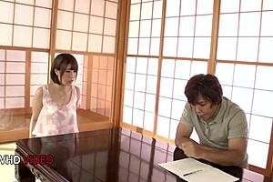 Honoka Orihara's titty fuck leads to wild blowjob and hardcore asian milf sex