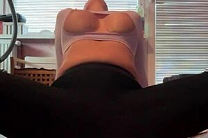 busty mommy stretches showing off those fat tits and ass