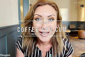 pov stepmom slurps cock then bends in coffee shop toilet