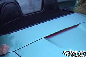 wet french amateur mom seduces virgin boy with public train pussy tease