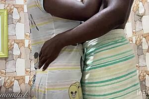 stepmom's ebony pussy throbs as i fuck her deep in the bathroom sans daddy