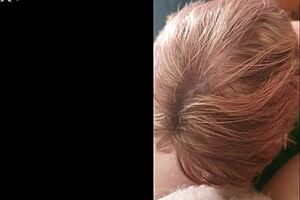 master puts his bitch through deepthroat practice to unload right in her neck