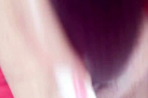 sexy latina milf fingers her fat pussy with huge dildo