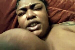 guy cums hard inside pregnant ebony bbw girlfriend