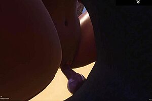 big juicy black milf indra's curvy ass bounces hard on wolf costume cock squirting